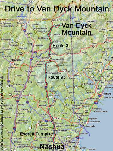 Van Dyck Mountain drive route