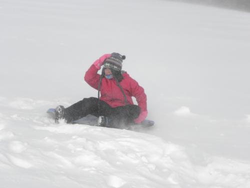 sledder at Benedictine Park in New Hampshire
