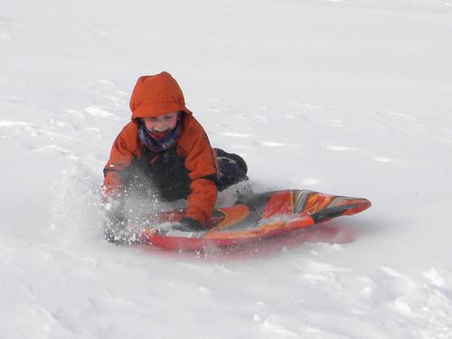 sledder at Benedictine Park in New Hampshire