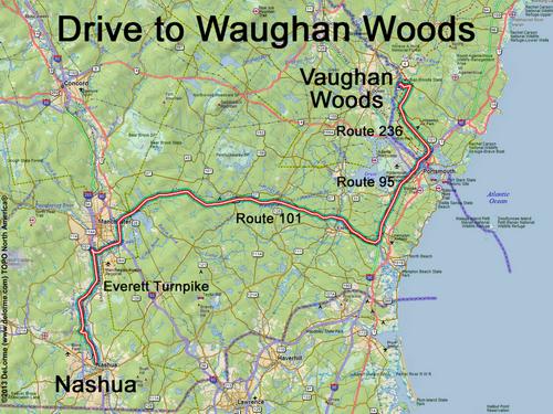 Vaughan Woods drive route