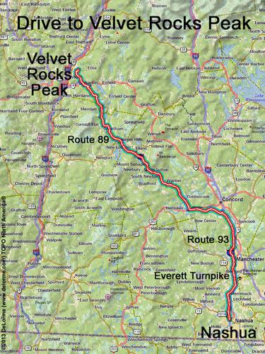 Velvet Rocks Peak drive route