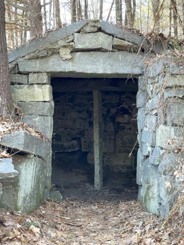 stone chamber in February at Veterans Memorial Complex near Westford in northeast MA