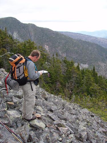 bushwhacker on Vose Spur Mountain in New Hampshire