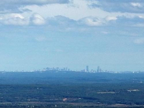 Boston skyline as seen from Wachusett Mountain in Massachusetts