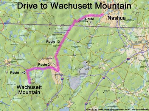 Wachusett Mountain drive route