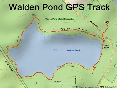 GPS track to Walden Pond MA