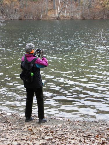 photographer at Walden Pond in Massachusetts