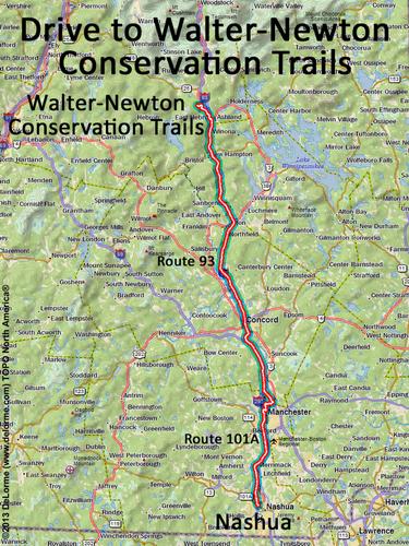 Walter-Newton Conservation Trails drive route
