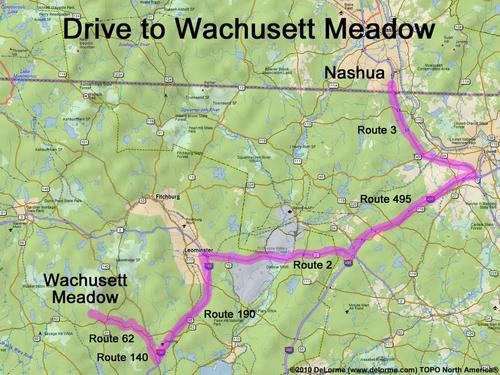 Wachusett Meadow drive route
