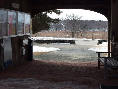 view of Beaver Wetland from the Visitor Center at Wachusett Meadow Wildlife Sanctuary in Massachusetts