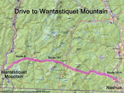 Wantastiquet Mountain drive route