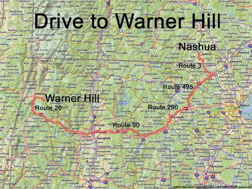 Warner Hill drive route