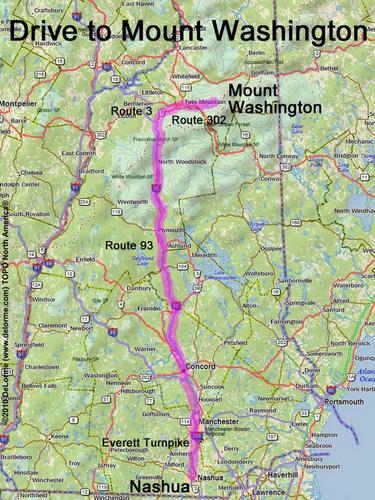 Mount Washington drive route