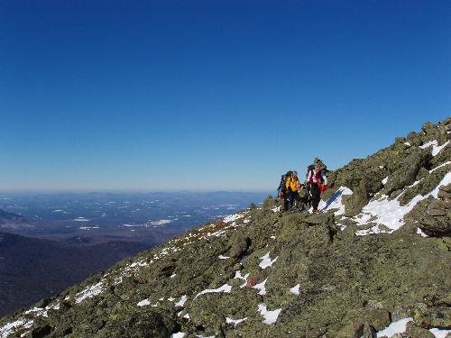 February hikers on the Gulfside Trail to Mount Washington in New Hampshire