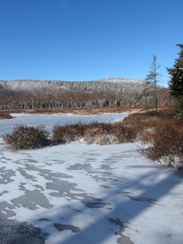 view in November across Chase Pond beside the trail to Little Mount Washington in southwest New Hampshire