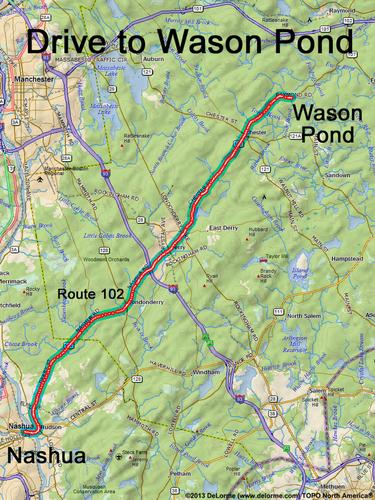 Wason Pond drive route