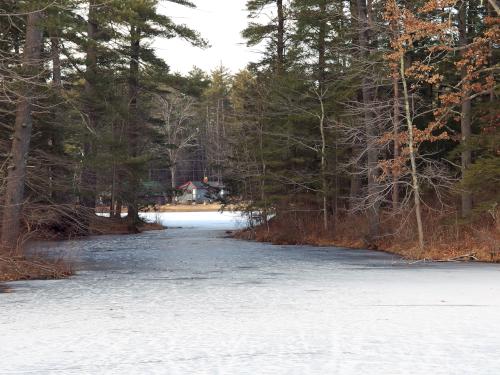 view across Wason Pond in January near Chester in southern New Hampshire
