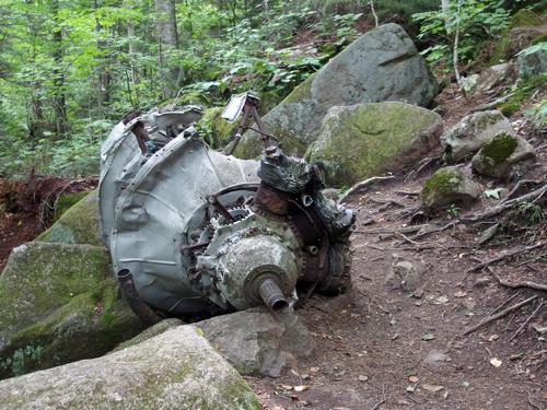 engine remnant at the B-18 Bomber Crash Site on Mount Waternomee in western New Hampshire