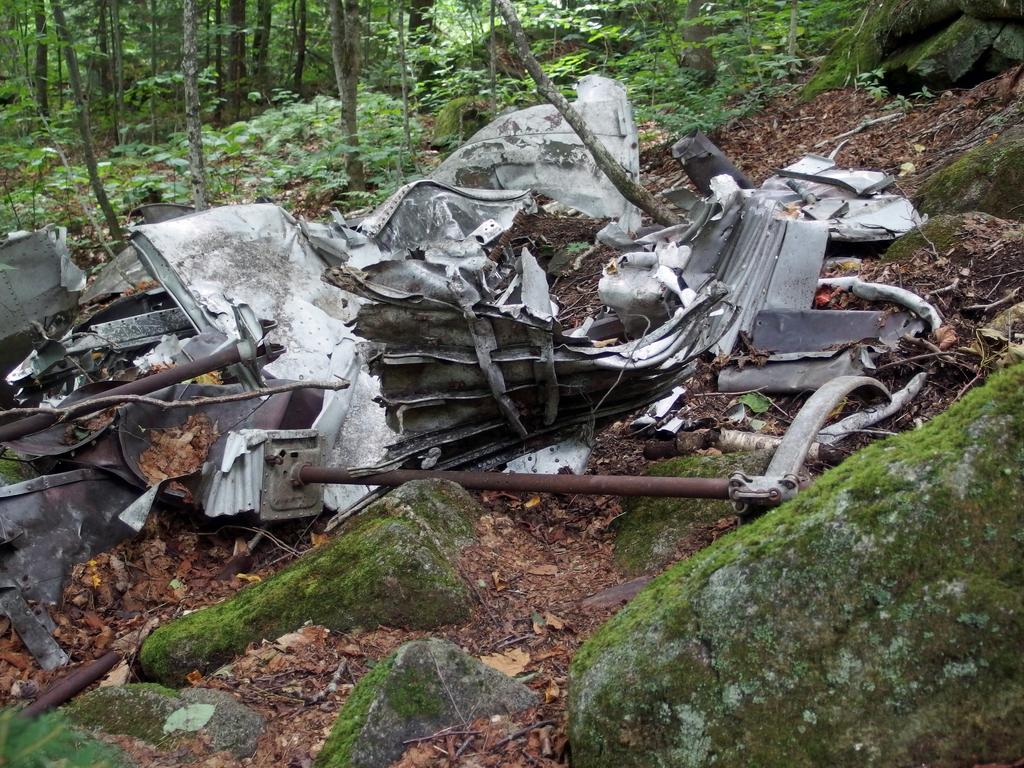 fuselage remants at the B-18 Bomber Crash Site on Mount Waternomee in western New Hampshire