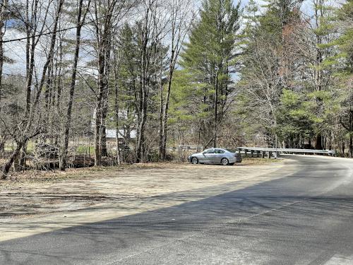 parking in April at Webb Forest in New Hampshire
