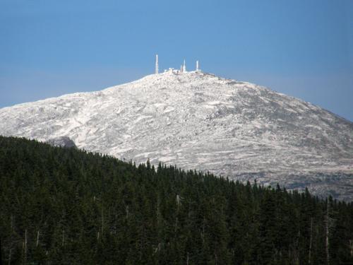 snow-capped Mount Washington as seen from Mount Webster in New Hampshire