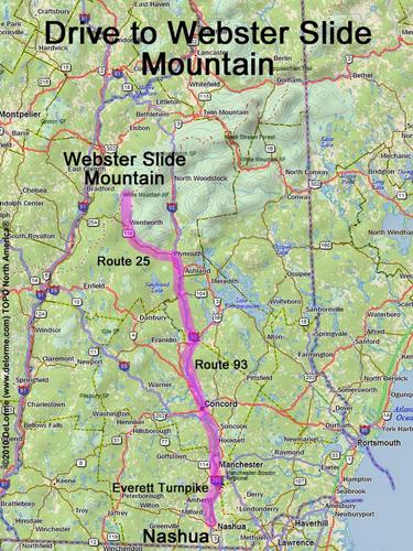 Webster Slide Mountain drive route