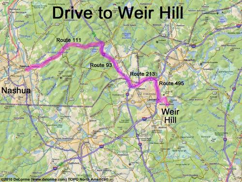 Weir Hill drive route