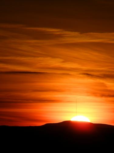 sunset view from Weir Hill in Massachusetts