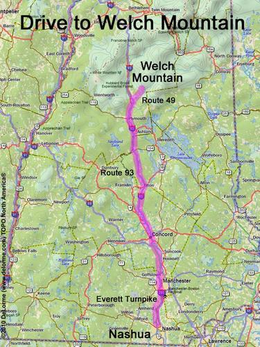 Welch Mountain drive route
