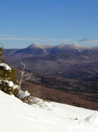 Mount Tripyramid in winter as seen from Welch Mountain in New Hampshire