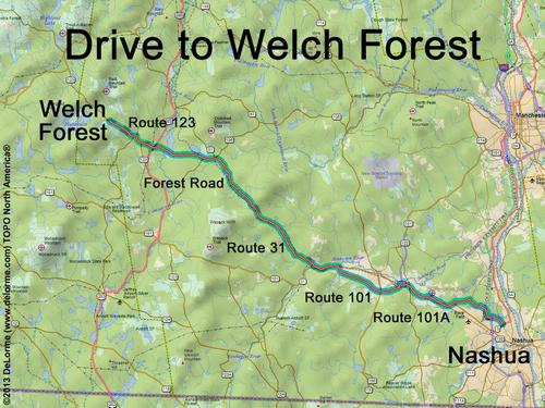 Welch Forest drive route
