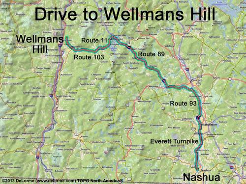 Wellmans Hill drive route