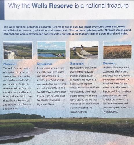 NERR explanation poster at Wells Reserve at Laudholm in southern Maine