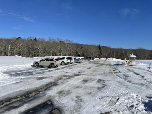 parking in February at Wells Reserve at Laudholm in southern Maine