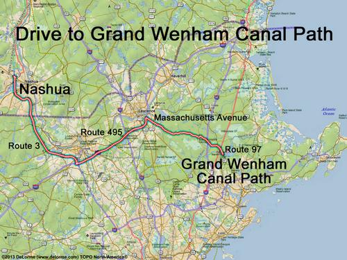 Grand Wenham Canal Path route