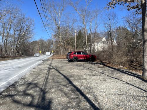 parking in February at Grand Wenham Canal Path in northeast MA