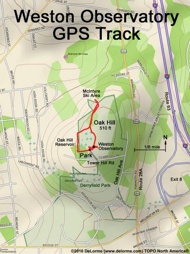 GPS track at Weston Observatory in southern New Hampshire