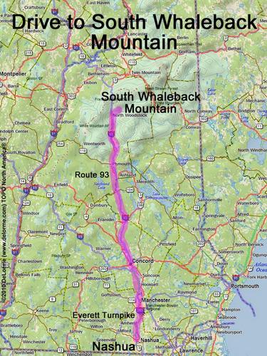 Whaleback Mountain drive route