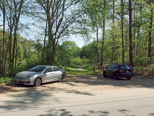 parking in May at Wharton Plantation in northeast Massachusetts