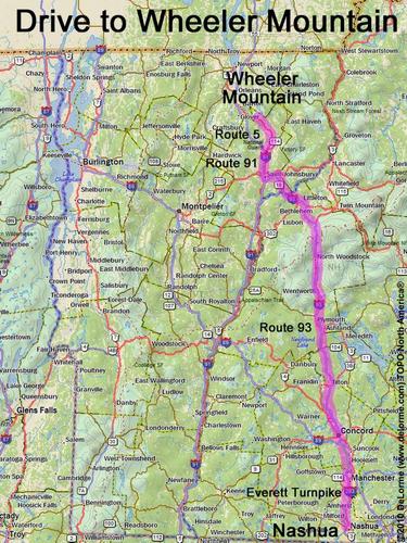 Wheeler Mountain drive route