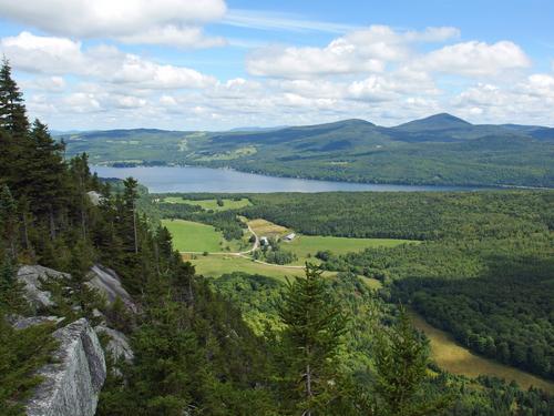view from Eagle Point on Wheeler Mountain toward Lake Willoughby and Bald Mountain in the Northeast Kingdom of Vermont