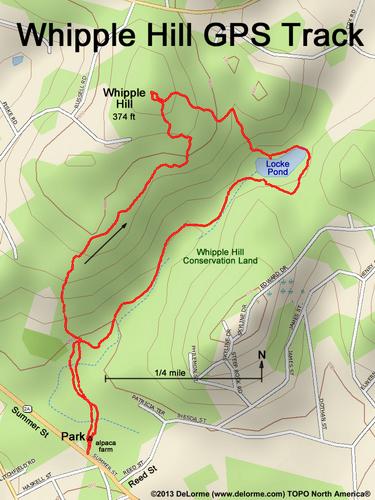 GPS track at Whipple Hill in eastern Massachusetts