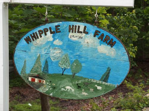farm sign at the entrance to Whipple Hill in eastern Massachusetts