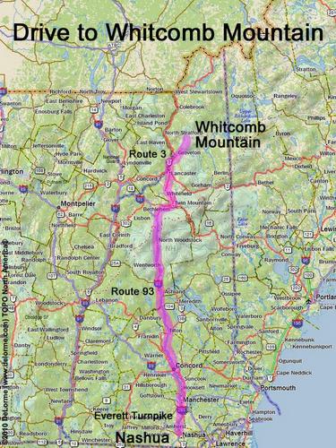 Whitcomb Mountain drive route