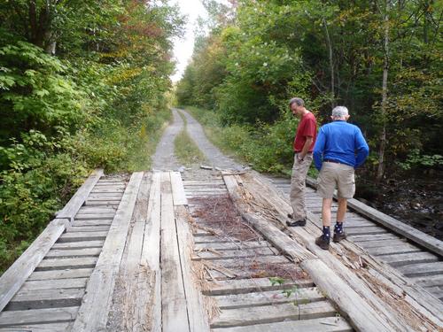iffy bridge on the access road to White Cap Mountain in Maine