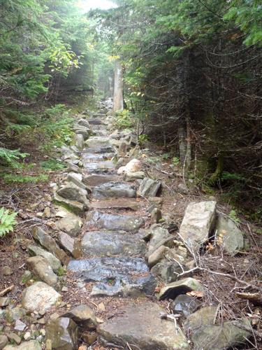 staircase on the trail to White Cap Mountain in Maine