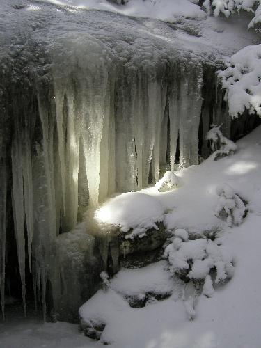 icicles on the trail to Mount Whiteface in New Hampshire