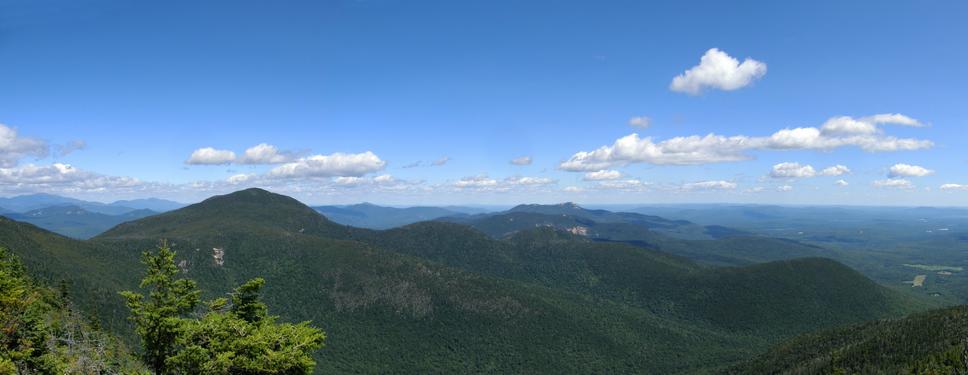 panoramic view in August from Mount Whiteface in New Hampshire
