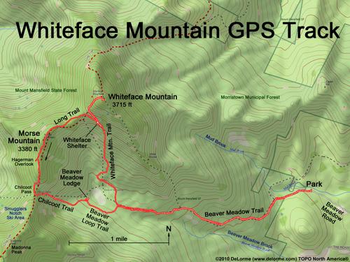 GPS track to Whiteface Mountain in Vermont