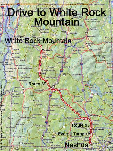 White Rock Mountain drive route